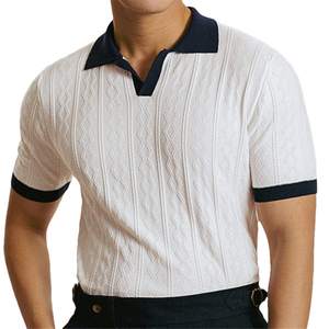 <span class=keywords><strong>Polo</strong></span> con Logo personalizzato comoda lavorata <span class=keywords><strong>a</strong></span> maglia estiva <span class=keywords><strong>a</strong></span> contrasto da uomo con rifiniture <span class=keywords><strong>a</strong></span> <span class=keywords><strong>coste</strong></span> in fibra di bambù - Product Image 5