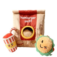 Jouet en peluche pour chien avec son, résistant aux morsures, design cuisse de poulet et hamburger, jouets interactifs et de mouvement pour animaux de compagnie