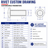 Rivets creux à tête ronde TianFang, rivets traversants compacts, usine de fixation métallique OEM, livraison rapide et faible MOQ OEM