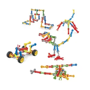 畅销110件积木骨架棒构建儿童玩具教育互锁DIY组装玩具套装
