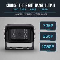 Caméra de recul pour véhicule IP69K, vision nocturne, 12V 24V, support réglable, options grand angle pour camion, bus, fourgonnette, vue latérale et de recul