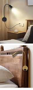 Applique <span class=keywords><strong>murale</strong></span> à bras flexible pour hôtel, chambre à coucher, <span class=keywords><strong>lampe</strong></span> de chevet avec variateur tactile et port USB - Product Image 5
