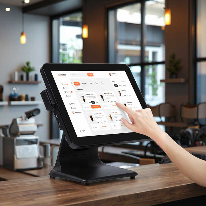 Caisse Enregistreuse POS Tout-en-un - Double écran Tactile 15,6", Imprimante Intégrée, Windows