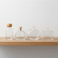 Bouteille diffuseur de parfum ovale unique en verre transparent de 100 ml, 140 ml, 180 ml, vide, à base épaisse, pour décoration de table