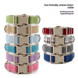 Eco-Friendly Nylon <strong>Dog</strong> <strong>Collar</strong> Button Closure Adjustable Pet <strong>Collar</strong> Small Medium Large <strong>Dogs</strong> Solid Pattern Custom Logo Available - Product Image 5