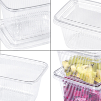 Sunzza Disposable PET Tableware Dessert Fruit Takeout Tool Rectangle Plastic Clear Hotel Snack Bar Cake Food Container With Lid
