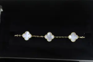 Fashion Jewelry Bracelets High Quality 4 Leaf Clover Bracelet Mother's Day Gift Fashion Jewelry Set Bangle Female Accessories