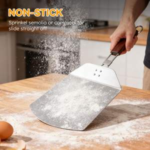 Outils et accessoires de pâtisserie, <span class=keywords><strong>pelle</strong></span> à <span class=keywords><strong>pizza</strong></span> pliable en acier inoxydable avec manche en <span class=keywords><strong>bois</strong></span>, <span class=keywords><strong>pelle</strong></span> à <span class=keywords><strong>pizza</strong></span> pour four à <span class=keywords><strong>pizza</strong></span> - Product Image 5