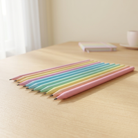 Ensemble de crayons triangulaires en plastique HB de 7 pouces, 12 couleurs, mine de 2,2 mm, emballage personnalisé avec logo, certifié ASTM ISO, pour l'école et l'art