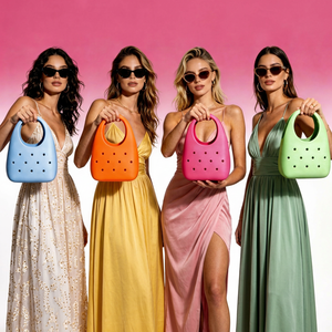 Lightweight Small EVA <b>Foam</b> Handbag With Holes Custom Logo <b>Waterproof</b> Washable Beach Tote For Ladies Children - Product Image 1