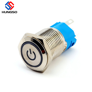 16 Mét 12V Biểu Tượng Nguồn Màu Xanh LED Ánh Sáng Kim Loại On Off Latching Push Button Chuyển Set W/Cáp Ổ Cắm Kết Nối - Product Image 3