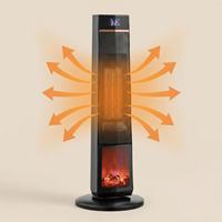 Chauffage d'appoint portable 2000W PTC, ventilateur électrique économe en énergie, radiateur tour en céramique avec effet flamme