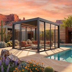 Porta Scorrevole in Vetro Preassemblata con Binario Superiore e Inferiore Abbinato <span class=keywords><strong>per</strong></span> Veranda e Giardino, Porta d'Ingresso Mobile in Vetro - Product Image 1