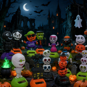 Figura Decorativa <span class=keywords><strong>de</strong></span> Halloween con Energía Solar, Muñeco con Cabeza Móvil para el Día <span class=keywords><strong>de</strong></span> <span class=keywords><strong>los</strong></span> <span class=keywords><strong>Muertos</strong></span>, Decoración para Fiestas - Product Image 2