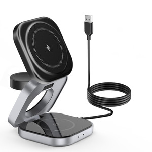 Logo personnalisé d'usine Portable pliable 3 en 1 support de <span class=keywords><strong>chargeur</strong></span> de téléphone magnétique sans fil 15W <span class=keywords><strong>chargeur</strong></span> sans fil charge rapide pour <span class=keywords><strong>iphone</strong></span> - Product Image 3