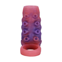 Poulpe en forme de silicone ouvert creux gode pour hommes couverture de pénis en cuir souple avec doublure épaisse et confortable porter pénis creux