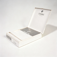 Boîte à cigarettes noire en carton rigide avec couvercle et base, personnalisable