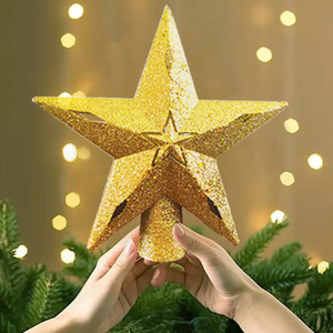 Lumières décoratives LED en forme d'étoile pour le sommet des arbres, éclairage ambiant USB 5V, étoile à cinq branches, décoration de Noël - Product Image 3