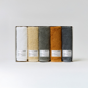 Living Crafts Best Korean Quality High Grade Damask Soft Absorbent Towel Assorted Color Cotton <b>Set</b> Five Original Brand Retail - Product Image 1