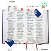 Bible Sainte multi-usages, version d'étude NKJV, format standard, en cuir PU, avec bordure colorée, papier sans acide