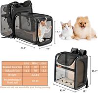 Sac à dos pour animaux de compagnie, sac à dos extensible pour chat, transporteur d'animaux approuvé par les compagnies aériennes, avec tapis confortable, maille respirante