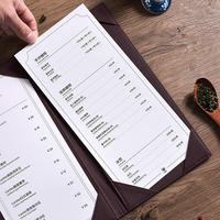 Couverture de menu personnalisée en cuir PU, porte-menu de restaurant avec pages intérieures remplaçables, logo en relief et dorure à chaud