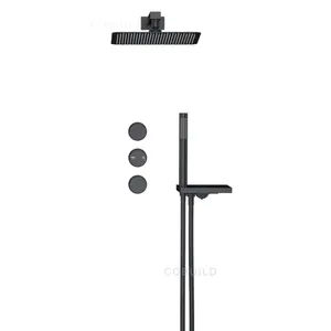 High Pressure Wall Mounted Concealed Shower Faucet Set Complete Tub Black Shower Faucets Set