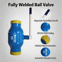 Válvula de bola soldada manual de palanca Langqiao (Q61F-16) de acero fundido, 2 conexiones, 1/2 puerto, sellado de PTFE, resistente a ácidos y agua.