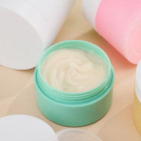Pot rond en plastique PP avec couvercle à vis coloré, plusieurs options disponibles, pour gommage corporel, beurre corporel, masque capillaire, masque pour les pieds, stockage de cosmétiques