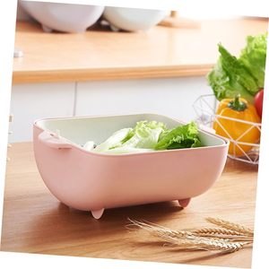Colador de Plástico Grande para Frutas y Verduras de Cocina, Escurridor Giratorio de Doble Capa - Product Image 5