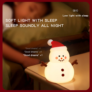 Veilleuse LED Bonhomme de Neige de Noël en Gros, Rechargeable par USB, en Silicone Souple, Lampe Tactile <span class=keywords><strong>D</strong></span>écorative pour Chambre <span class=keywords><strong>d</strong></span>'Enfants - Product Image 6