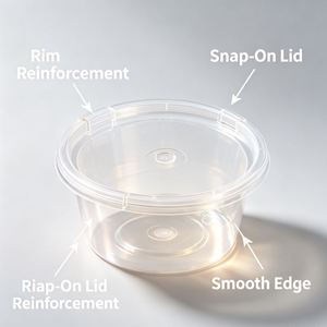 Gobelets jetables en plastique PP de Chine, résistants au congélateur, pour la conservation de confiture et de sauce chili - Product Image 2