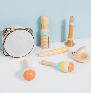 Ensemble d'instruments de musique en bois en gros, jouets en bois, xylophone, tambourin, maracas, hochet, ensemble de 8 pièces - Product Image 4