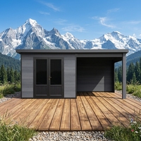 Caseta de Jardín Móvil Moderna de Madera WPC Serie D de EASYGREEN, Robusta, con Vidrio Resistente a Impactos, para Apartamentos, Pasillos y Dormitorios