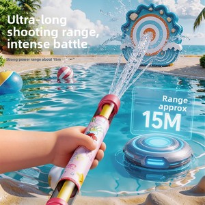 Lanceur de fusées à eau Grechi 3-en-1 en plastique, pistolet à eau avec 3 buses (fusée/colonne d'eau/feux d'artifice), jouet aquatique d'été pour l'extérieur - Product Image 4