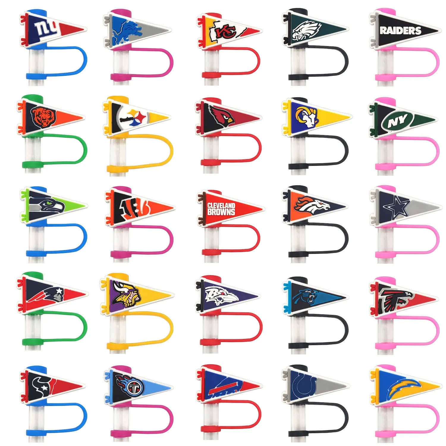 10mm New Products Type Silicon PVC straw topper NFL flag Boot Soft silicone straw cover topper Dust-proof