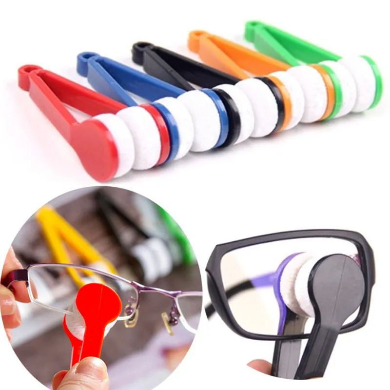 Multicolor Mini Soft Glazen Lens Borstel Draagbare Twee-Side Microfiber Bril Schoonmaken Handleiding Lens Cleaner