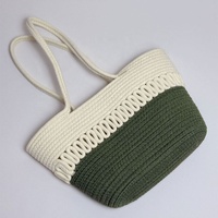 Sac fourre-tout en coton tressé à l'ouverture supérieure pour femmes, grand sac de plage pour femmes, été