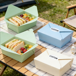 OEM ODM Restaurant Disposable 350ml <b>Takeaway</b> Food <b>Container</b> Custom Luxury Food Grade Kraft Paper Box Eco Friendly - Product Image 2
