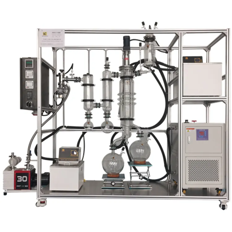 수직 교반 닦아/박막 증발 장비 진공 짧은 경로 증류 장치