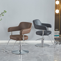 Fauteuil de barbier Heshi inclinable avec pompe hydraulique, équipement de salon commercial, cuir synthétique noir