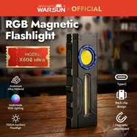 Lampe torche LED X608 ultra polyvalente, haute luminosité, multifonctionnelle, LED et COB, avec batterie intégrée