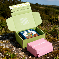 Boîtes postales OEM ondulées à bande déchirable pour cadeau Boîte de papier postale auto-scellante ouverte avec logo personnalisé adhésif bleu sarcelle à fermeture éclair pour expédition