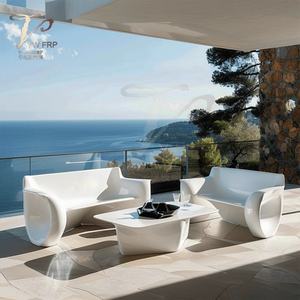 Silla de ocio comercial de estilo moderno de lujo, sofá de Hotel para Villa al aire libre con mesa de centro, Banco de ocio público para exhibición - Product Image 5