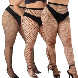 Phụ nữ Hollow Out mở đáy quần sexy lưới vớ Hight eo chặt chẽ đàn hồi Net pantyhose Fishnet vớ