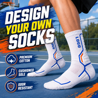 Chaussettes de sport personnalisées avec logo, chaussettes de course athlétiques pour hommes, respirantes, en maille, avec coussinets en tissu éponge, chaussettes de sport en coton et élasthanne tricotées