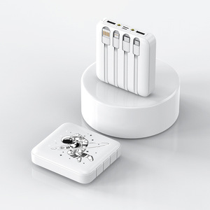 Custom Promotional Business Gifts Portable Charger Fast Charge Power Bank Type C 5000mAh/10000mAh with Cable