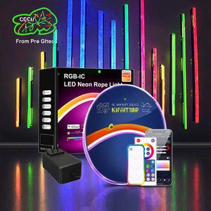 Control de aplicación inteligente RGBIC LED tiras de luz de neón 5V USB IP67 impermeable WS2812B tipo PVC <span class=keywords><strong>Kit</strong></span> completo para sala de juegos señal de neón Epistar - Product Image 3