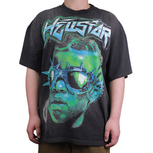 Camiseta de calle de peso pesado con logotipo e imagen, camiseta de hombre de gran tamaño personalizada para hombre, camisetas gráficas estampadas - Product Image 1