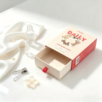 Boîte à tiroir en carton rigide écologique et recyclable de luxe, personnalisée, avec poignée en ruban de soie, design portable pour les fournitures pour animaux de compagnie et les vêtements
